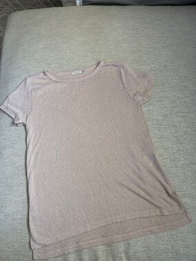 Women’s Crewneck Short-Sleeve Tee in Dusty Blush Semi Sheer